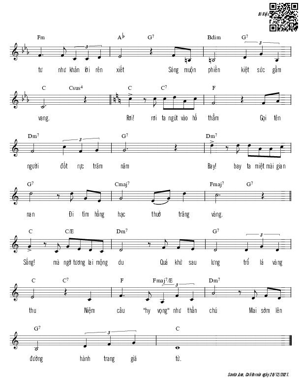 Page 2 of Sheet music PDF Bi niệm khúc - Trần Duy Đức