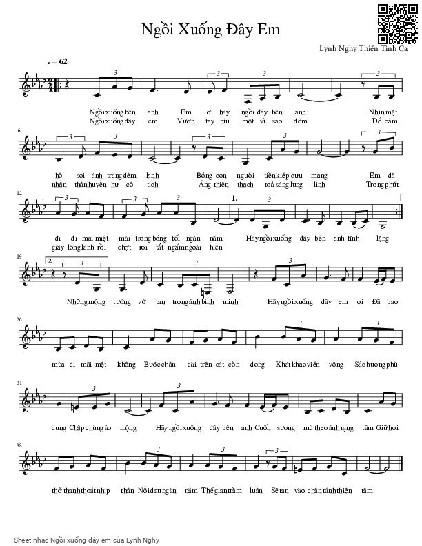 Sheet PDF of Ngồi xuống đây em