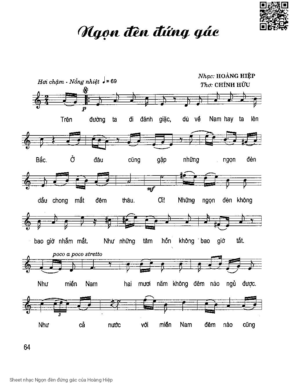 Sheet PDF of Ngọn đèn đứng gác