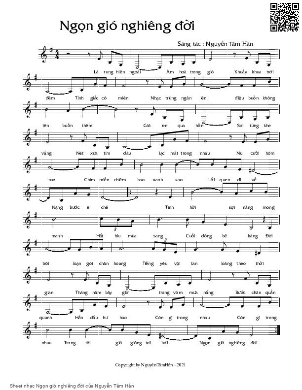 Sheet PDF of Ngọn gió nghiêng đời