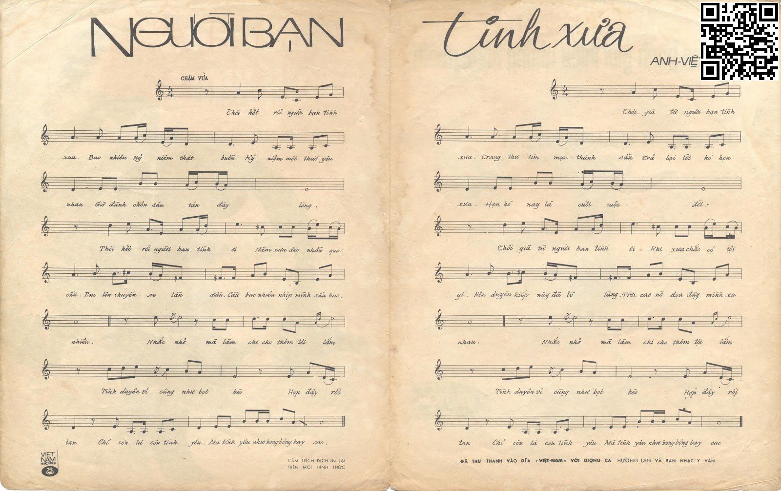Page 2 of Sheet music PDF Người bạn tình xưa - Anh Việt Thu