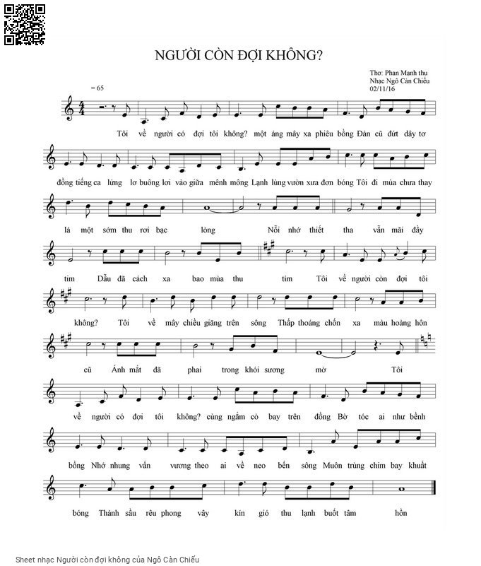 Sheet PDF of Người còn đợi không