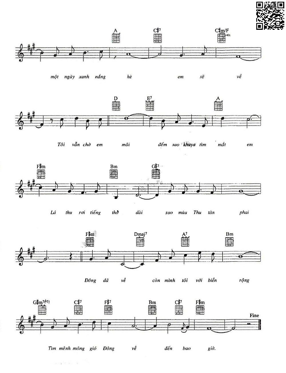 Page 2 of Sheet music PDF Biển chờ - Bảo Chấn