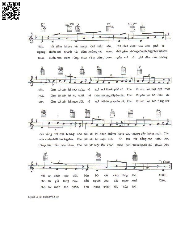 Page 2 of Sheet music PDF Người di tản buồn - Nam Lộc