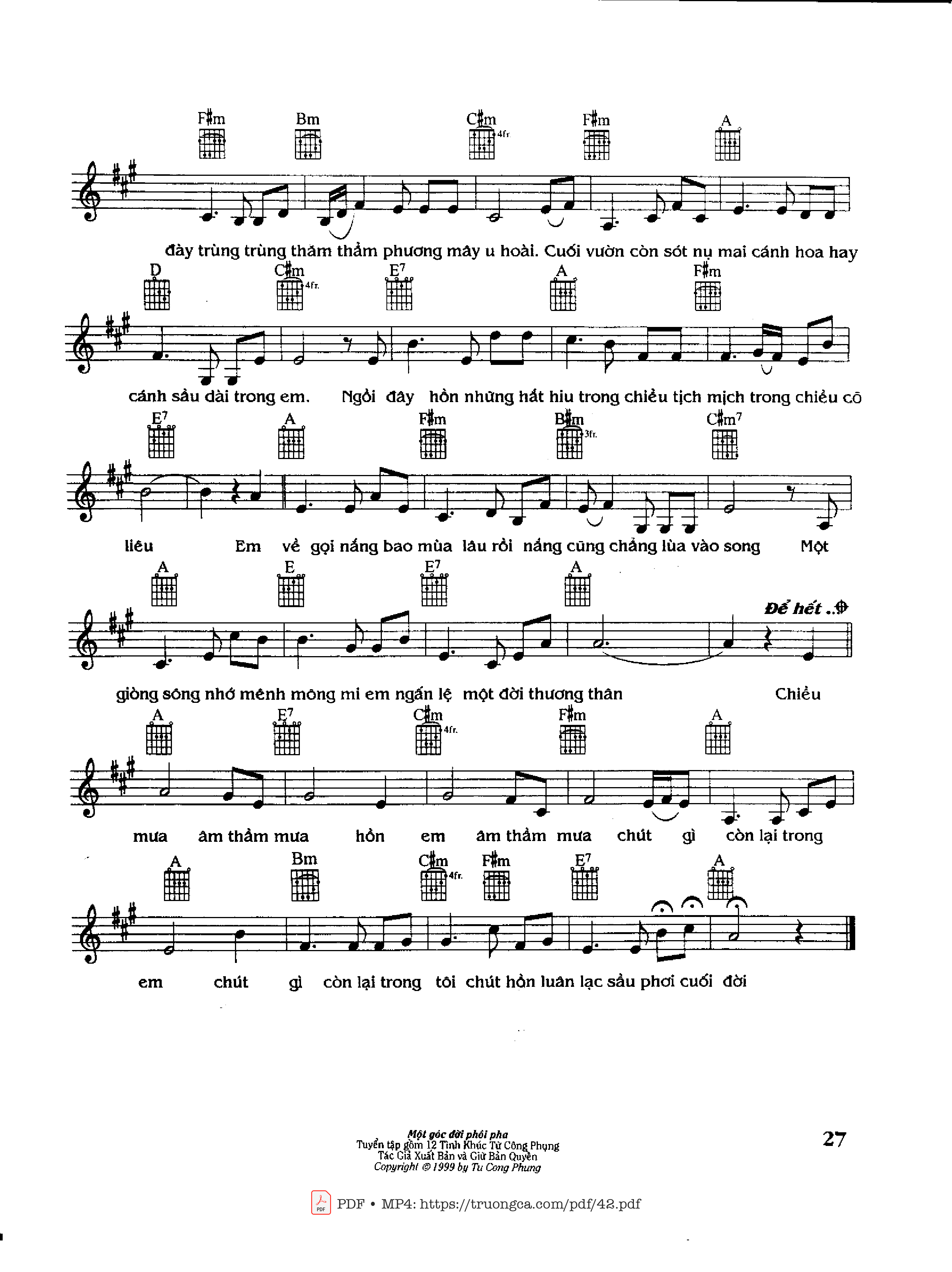 Page 2 of Sheet music PDF Âm thầm mưa - Từ Công Phụng