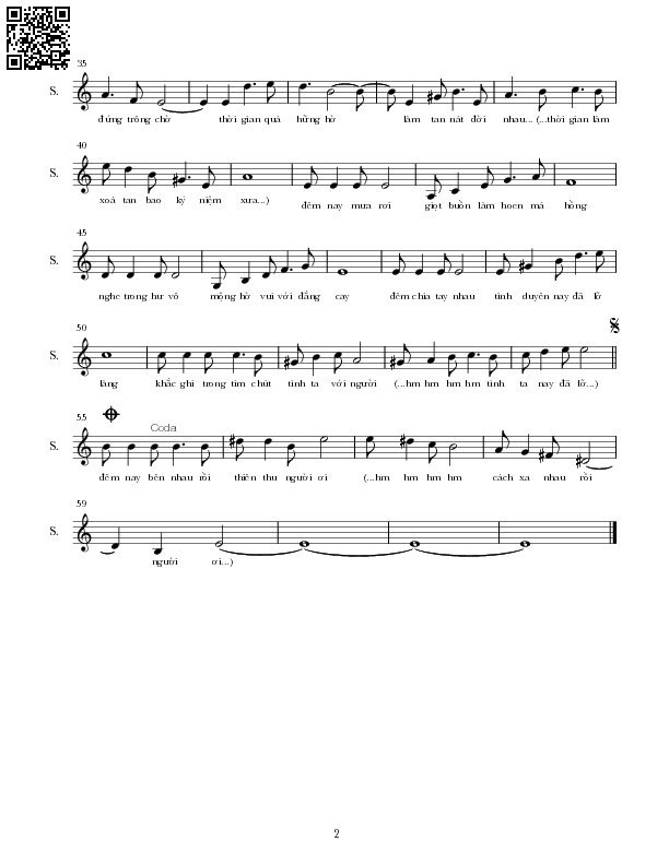 Page 2 of Sheet music PDF Người đi có nhớ - Nguyễn Hoàng Đô