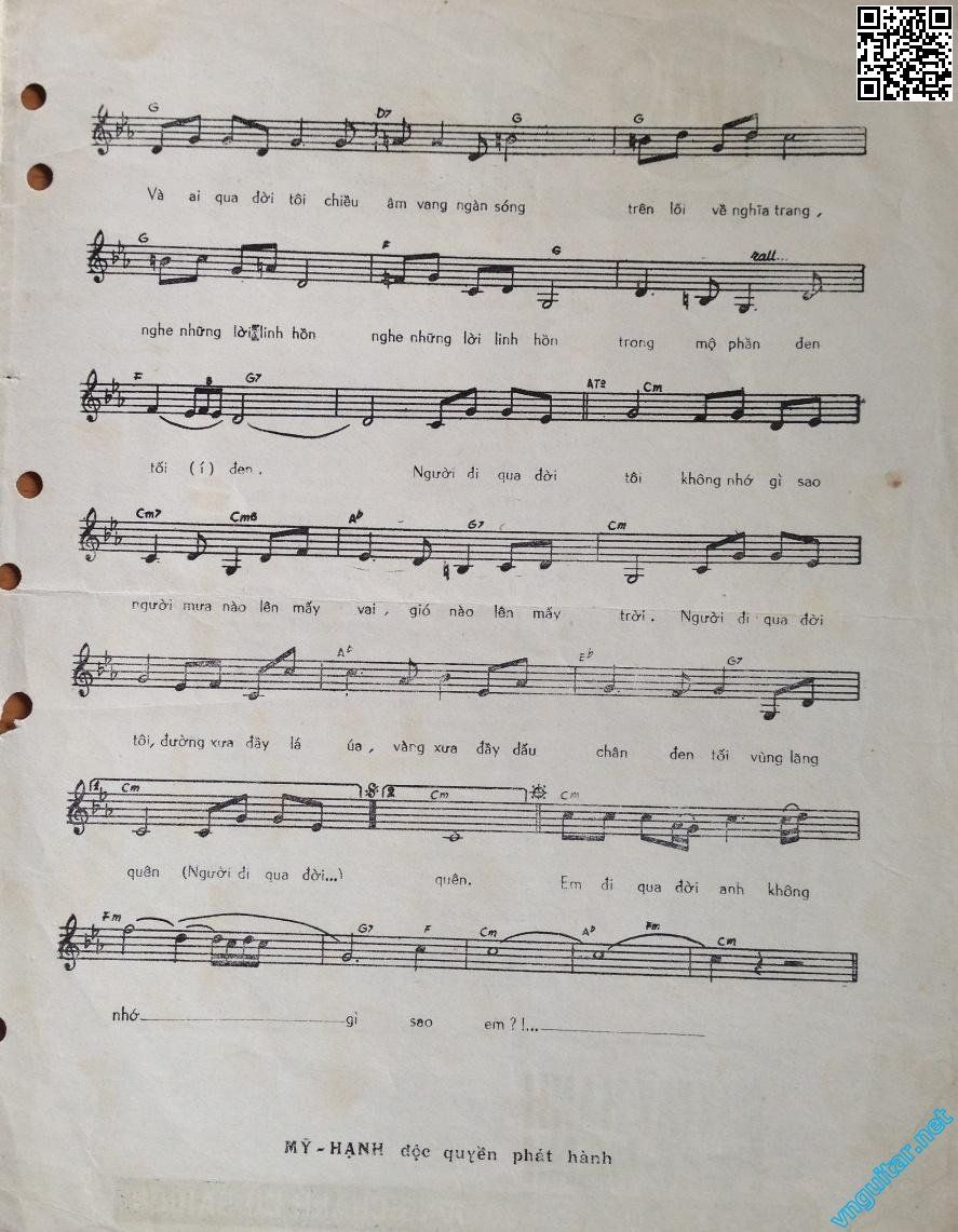 Page 3 of Sheet music PDF Người đi qua đời tôi - Phạm Đình Chương