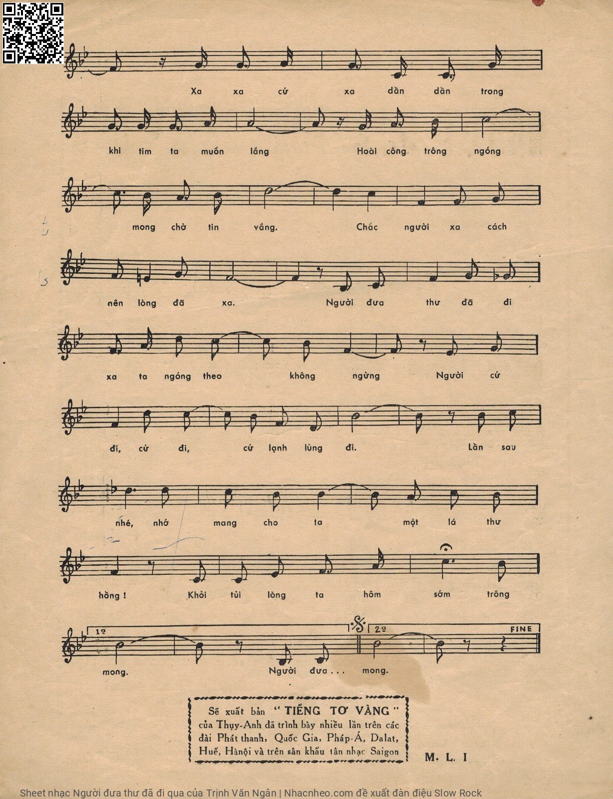 Page 3 of Sheet music PDF Người đưa thư đã đi qua - Trịnh Văn Ngân