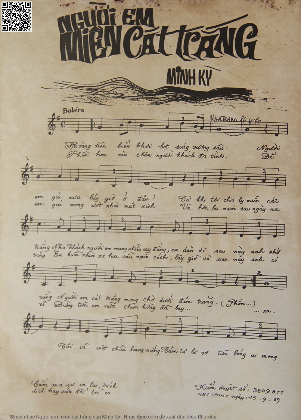 Page 2 of Sheet music PDF Người em miền cát trắng - Minh Kỳ