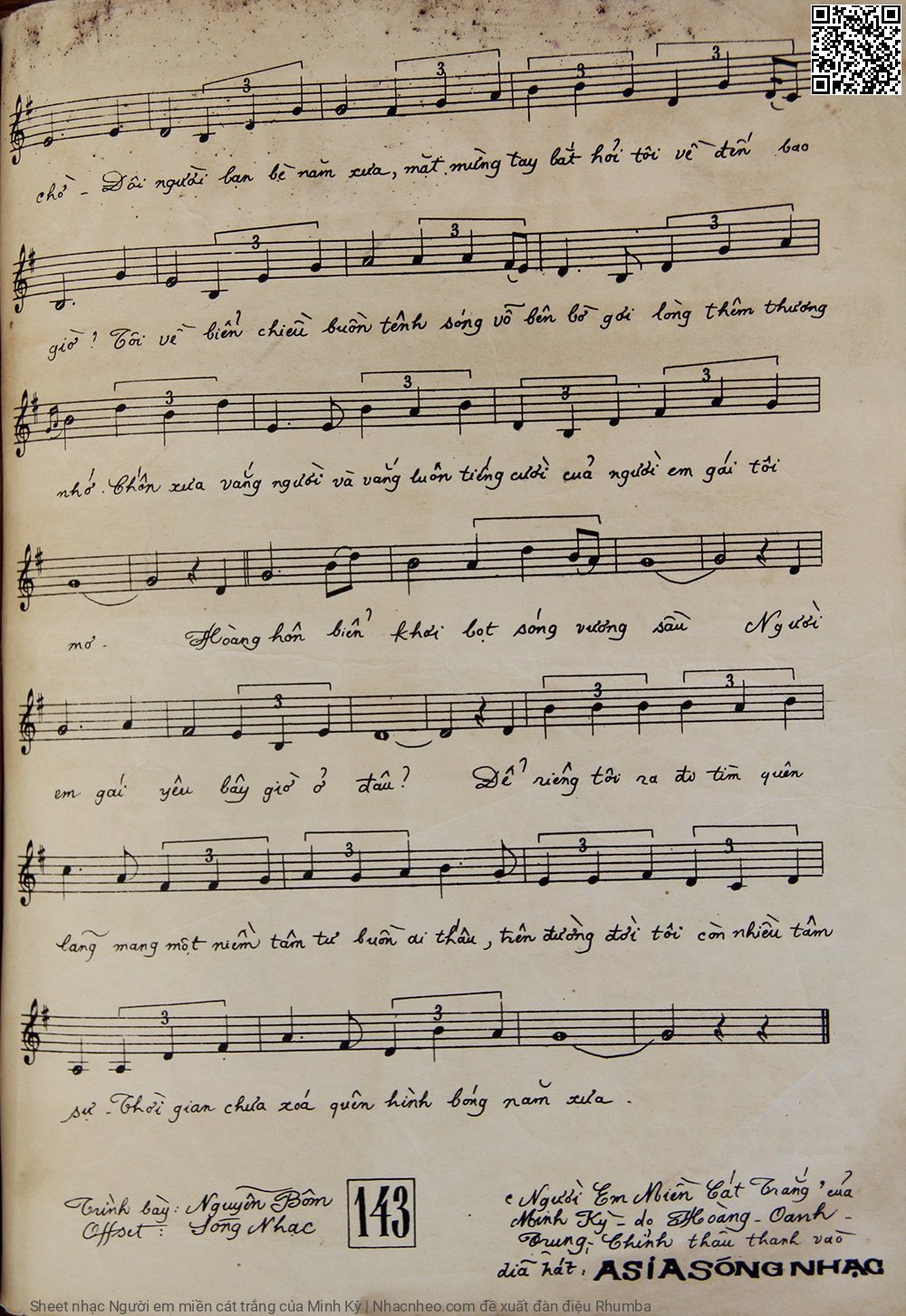 Page 3 of Sheet music PDF Người em miền cát trắng - Minh Kỳ