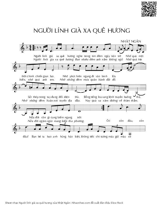 Sheet PDF of Người lính già xa quê hương