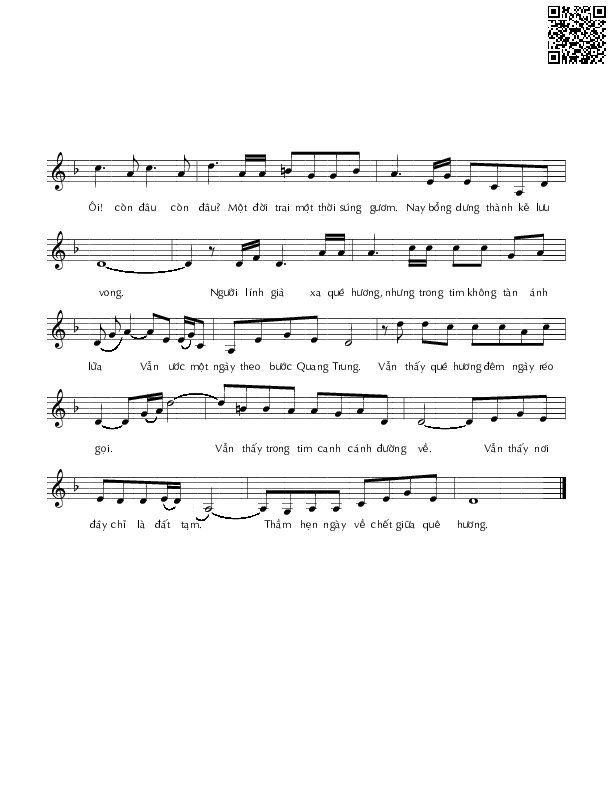 Page 2 of Sheet music PDF Người lính già xa quê hương - Nhật Ngân