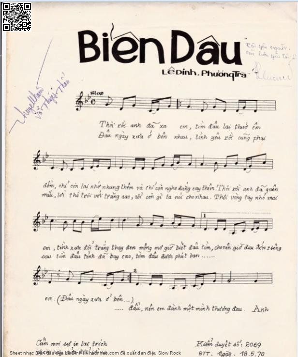 Page 2 of Sheet music PDF Biển dâu - Lê Dinh