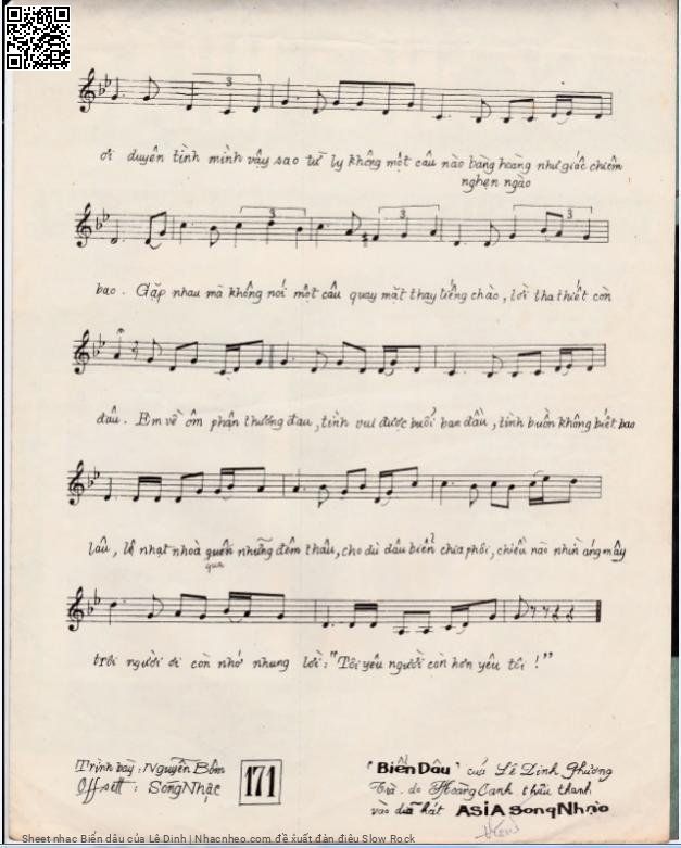 Page 3 of Sheet music PDF Biển dâu - Lê Dinh