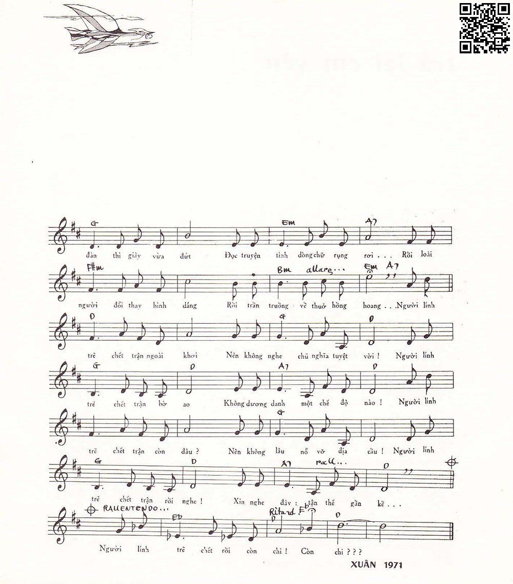 Page 2 of Sheet music PDF Người lính trẻ - Phạm Duy