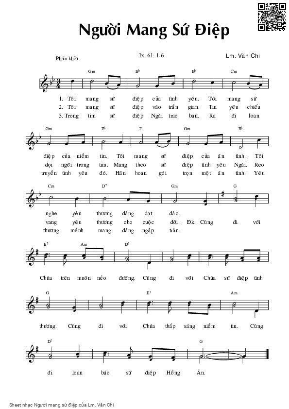 Sheet PDF of Người mang sứ điệp