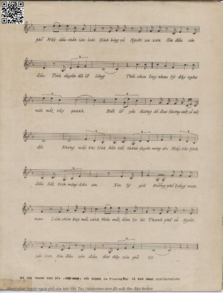 Page 3 of Sheet music PDF Người ngoài phố - Anh Việt Thu
