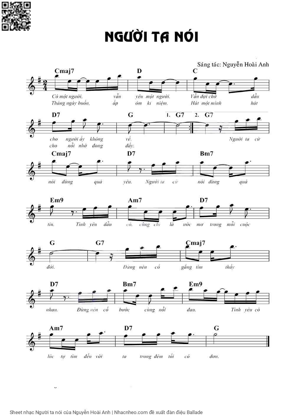 Sheet PDF of Người ta nói