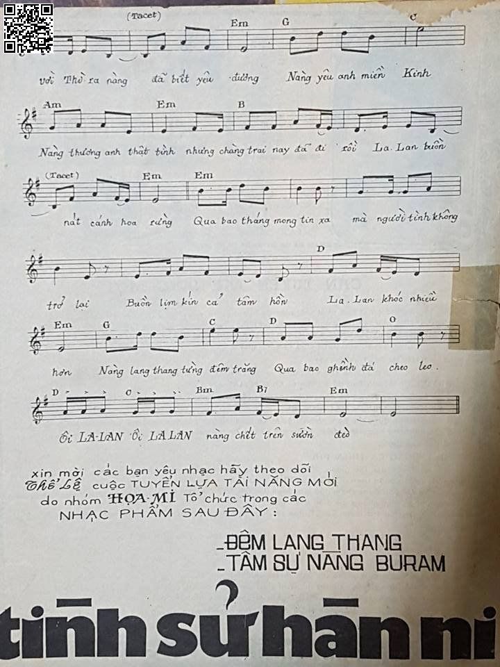Page 3 of Sheet music PDF Người tình La Lan - Vinh Sử