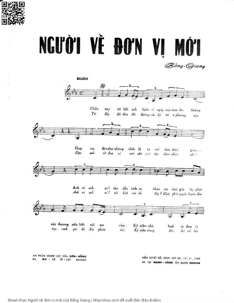 Page 2 of Sheet music PDF Người về đơn vị mới - Bằng Giang