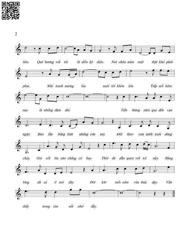 Page 2 of Sheet music PDF Người về phố thị - Mai Hoài Thu