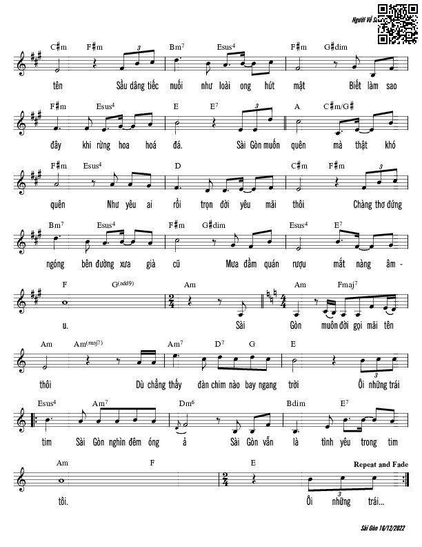 Page 2 of Sheet music PDF Người về Sài Gòn - Trần Duy Đức