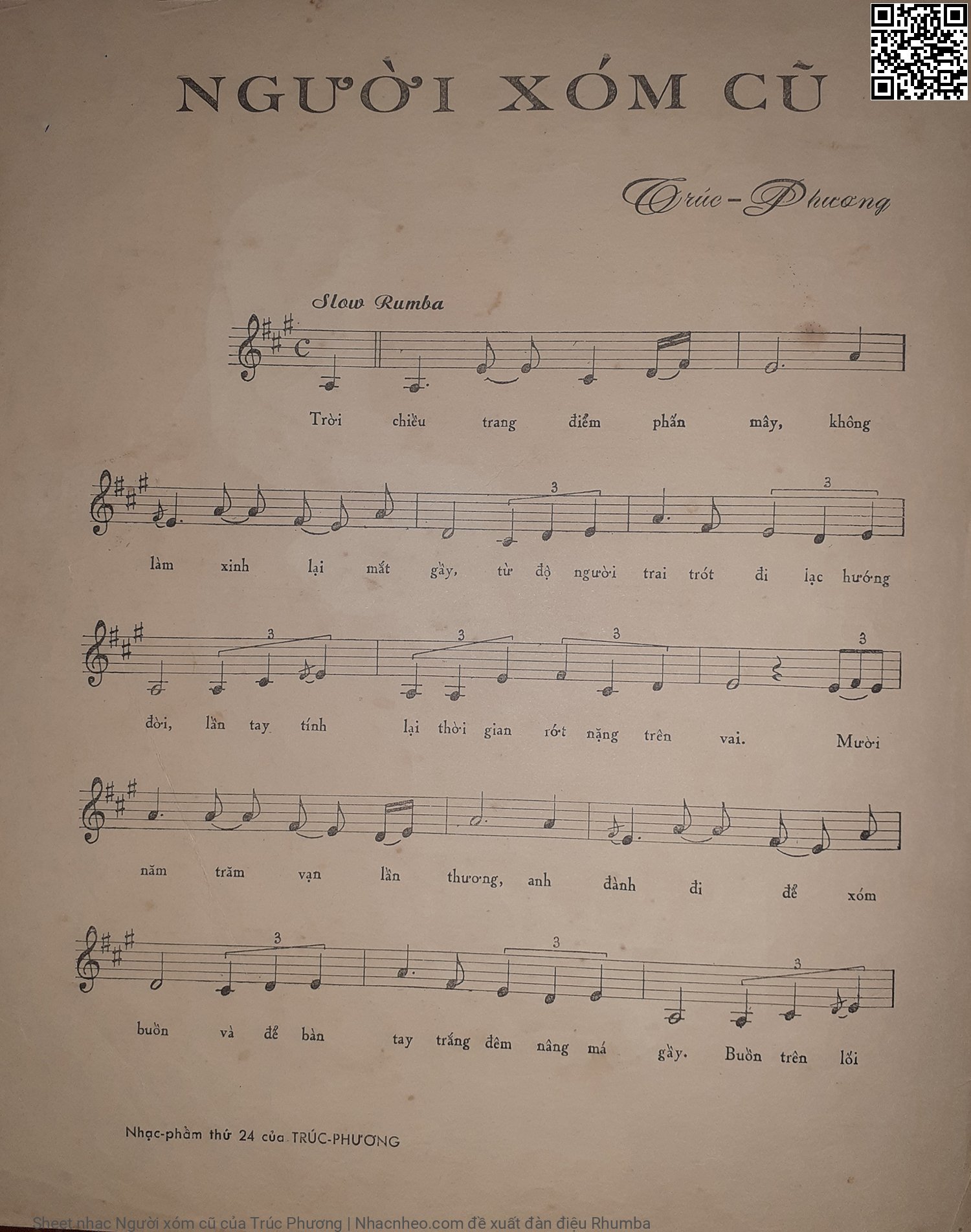 Page 2 of Sheet music PDF Người xóm cũ - Trúc Phương
