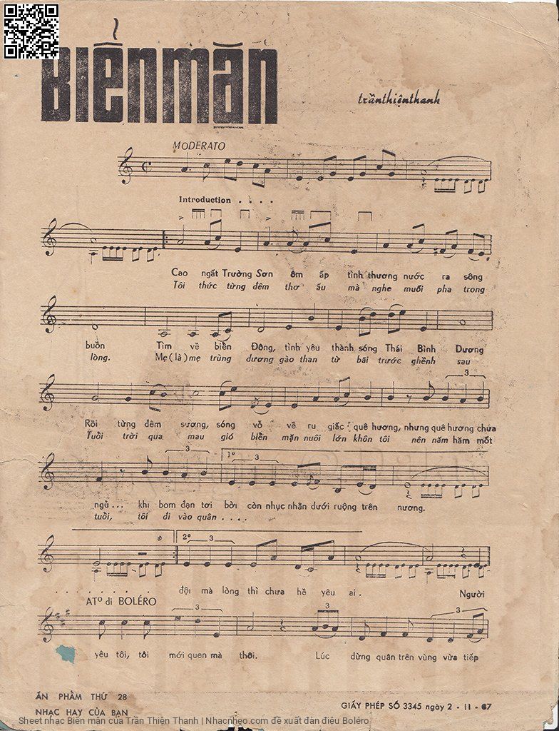 Page 2 of Sheet music PDF Biển mặn - Trần Thiện Thanh