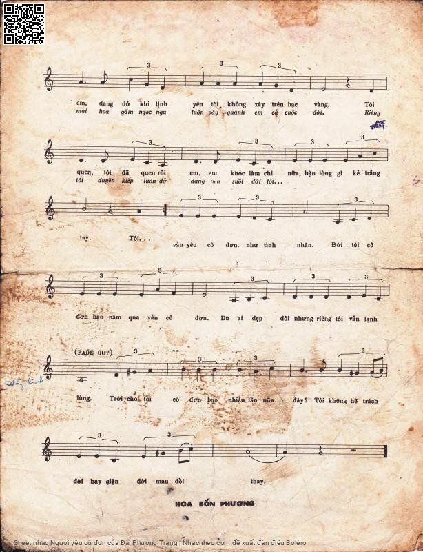 Page 3 of Sheet music PDF Người yêu cô đơn - Đài Phương Trang