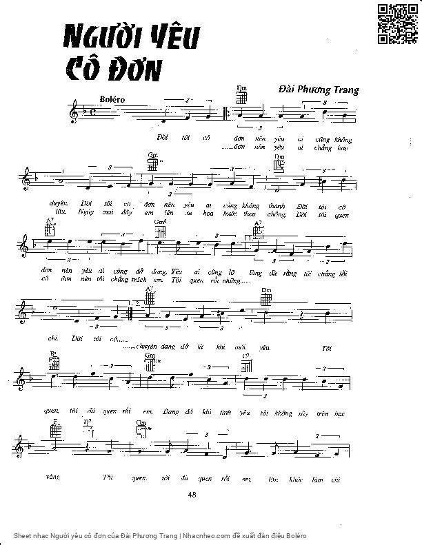 Page 5 of Sheet music PDF Người yêu cô đơn - Đài Phương Trang