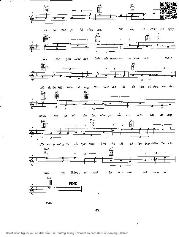 Page 6 of Sheet music PDF Người yêu cô đơn - Đài Phương Trang