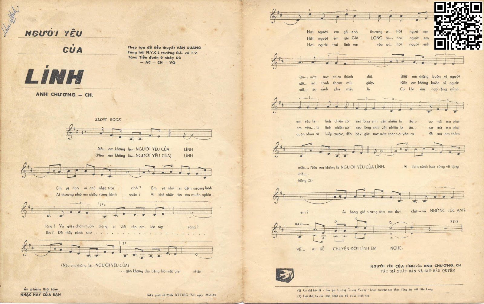 Page 2 of Sheet music PDF Người yêu của lính - Trần Thiện Thanh
