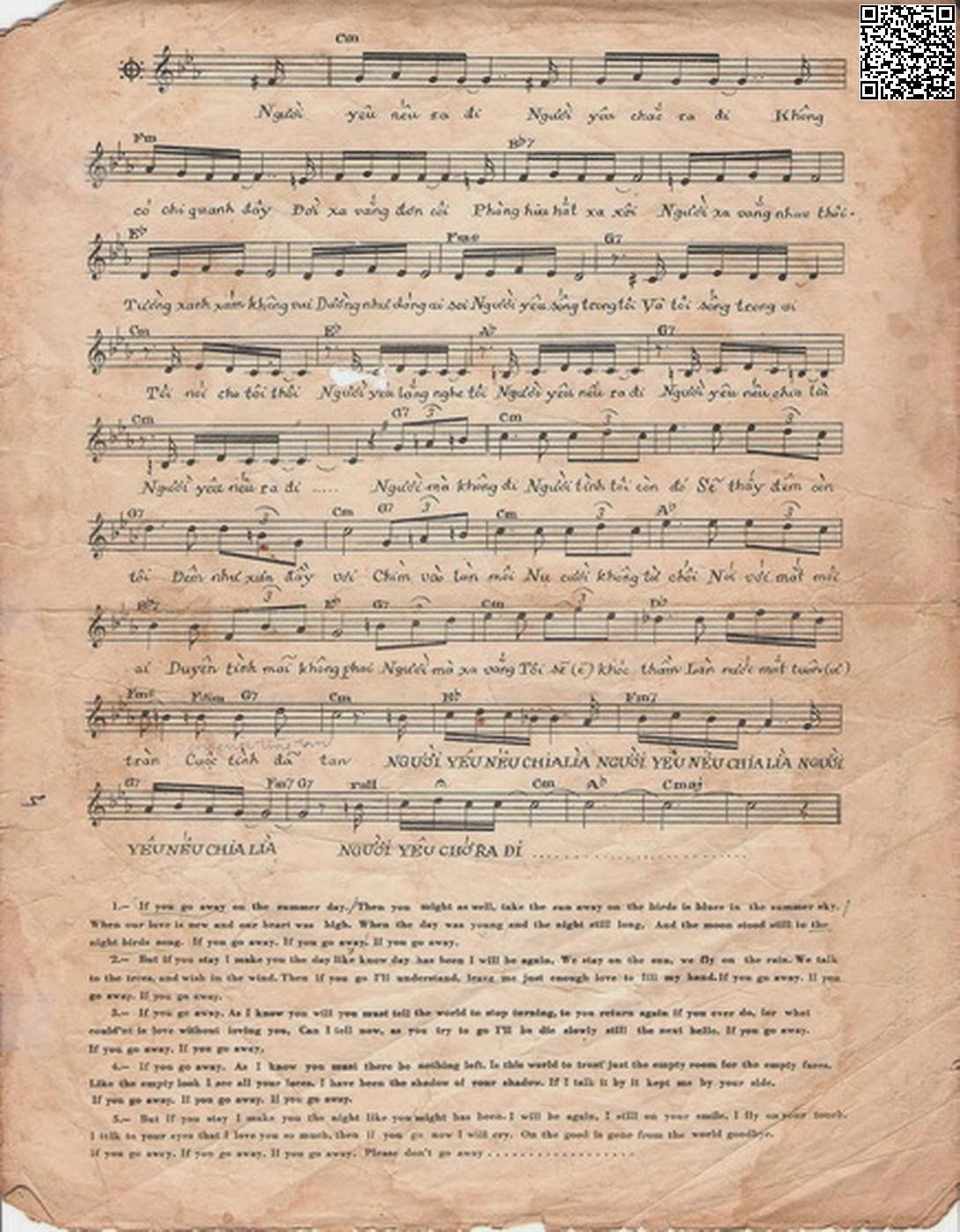 Page 3 of Sheet music PDF Người yêu nếu ra đi (if you go away - Ne me quitte pas) - Jacques Brel