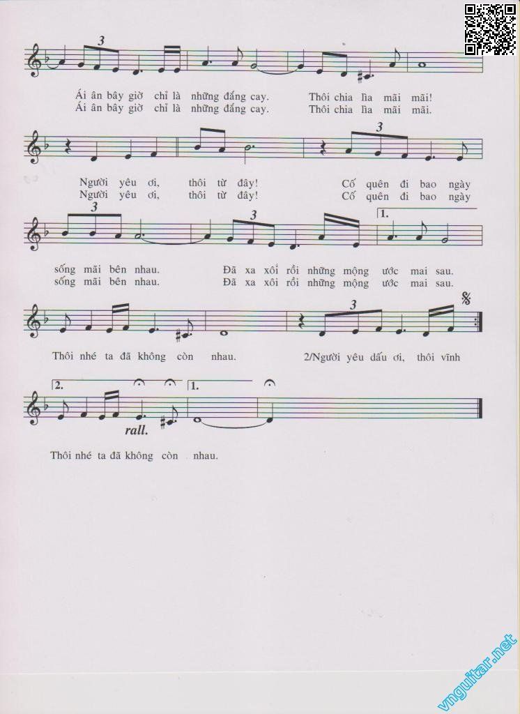 Page 2 of Sheet music PDF Người yêu ơi giã từ (Sayonara) - Dan Byrd