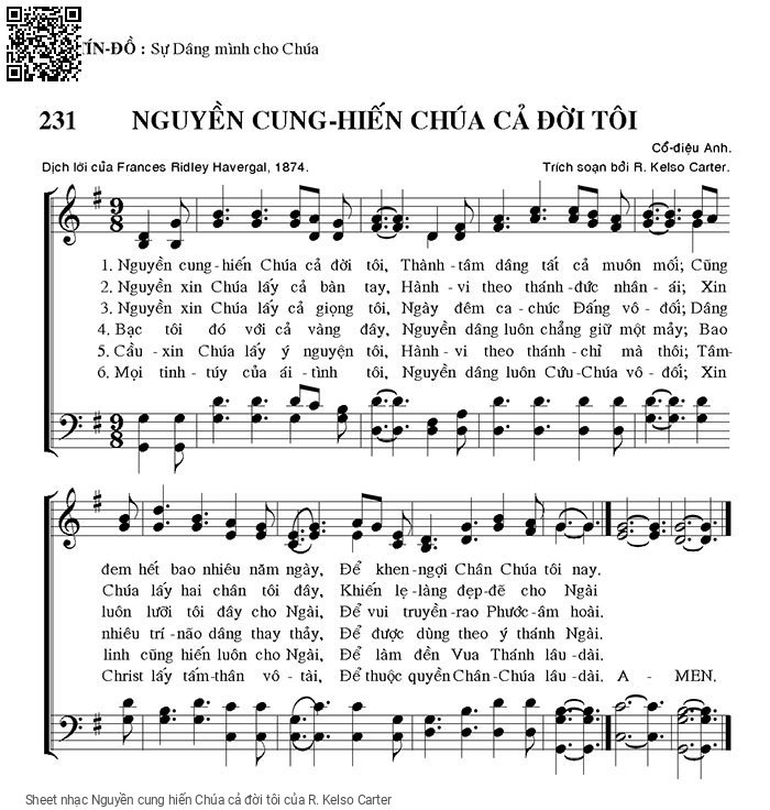 Sheet PDF of Nguyền cung hiến Chúa cả đời tôi