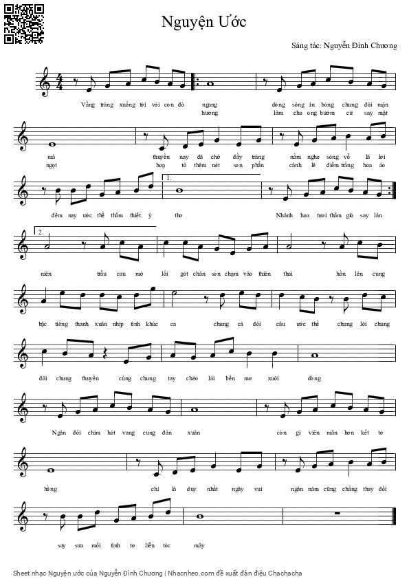 Sheet PDF of Nguyện ước