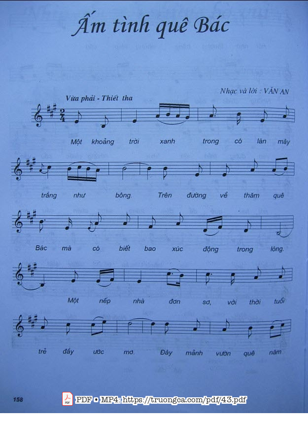 Sheet PDF of Ấm tình quê Bác