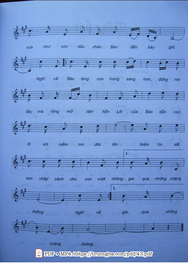 Page 2 of Sheet music PDF Ấm tình quê Bác - Văn An