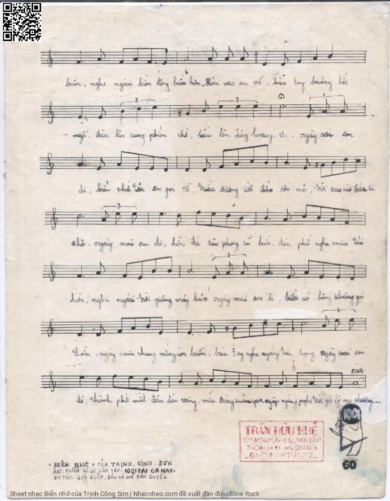 Page 3 of Sheet music PDF Biển nhớ - Trịnh Công Sơn