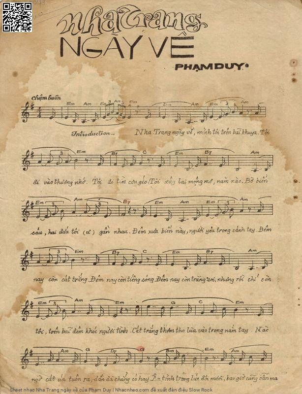 Page 2 of Sheet music PDF Nha Trang ngày về - Phạm Duy
