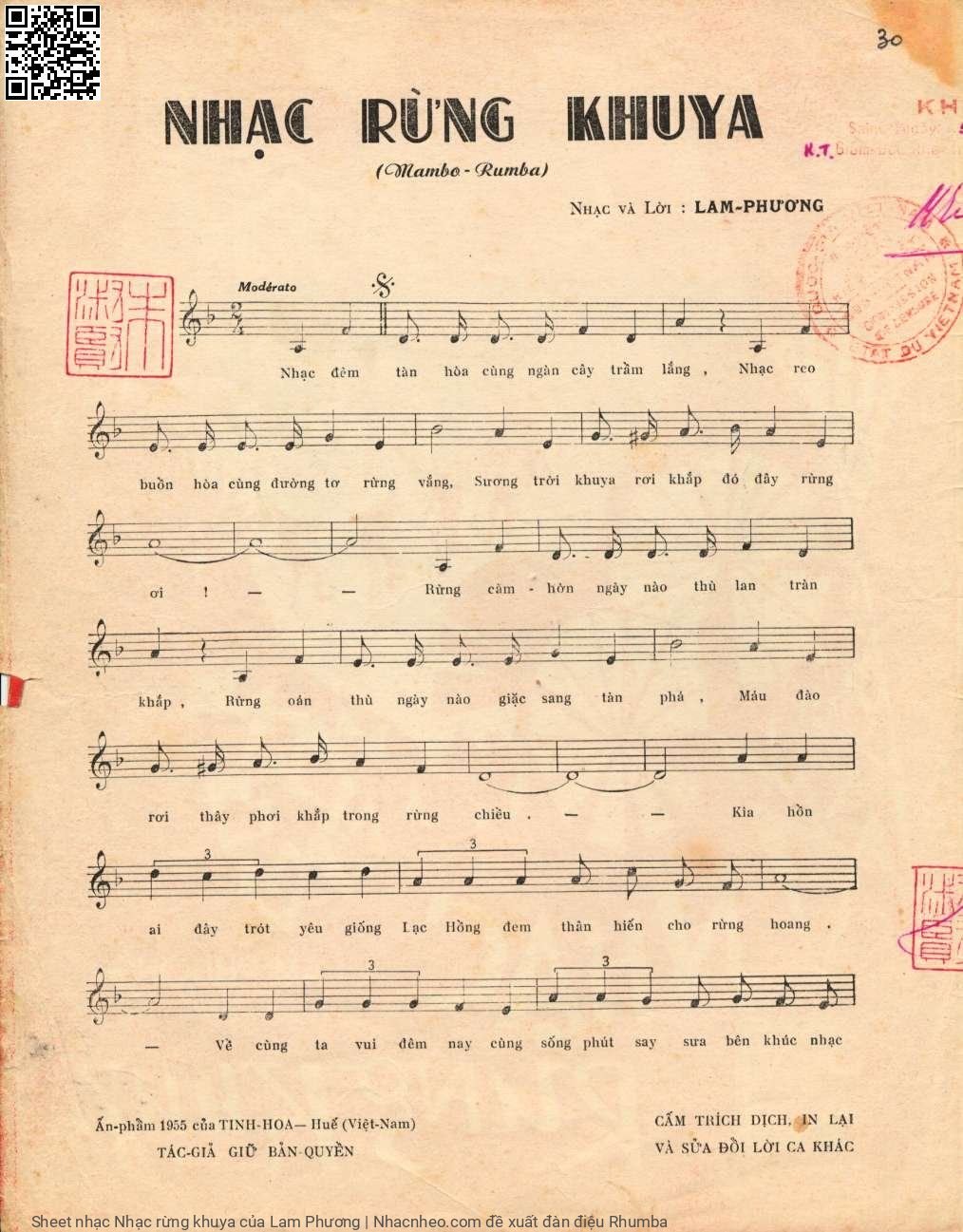 Page 2 of Sheet music PDF Nhạc rừng khuya - Lam Phương
