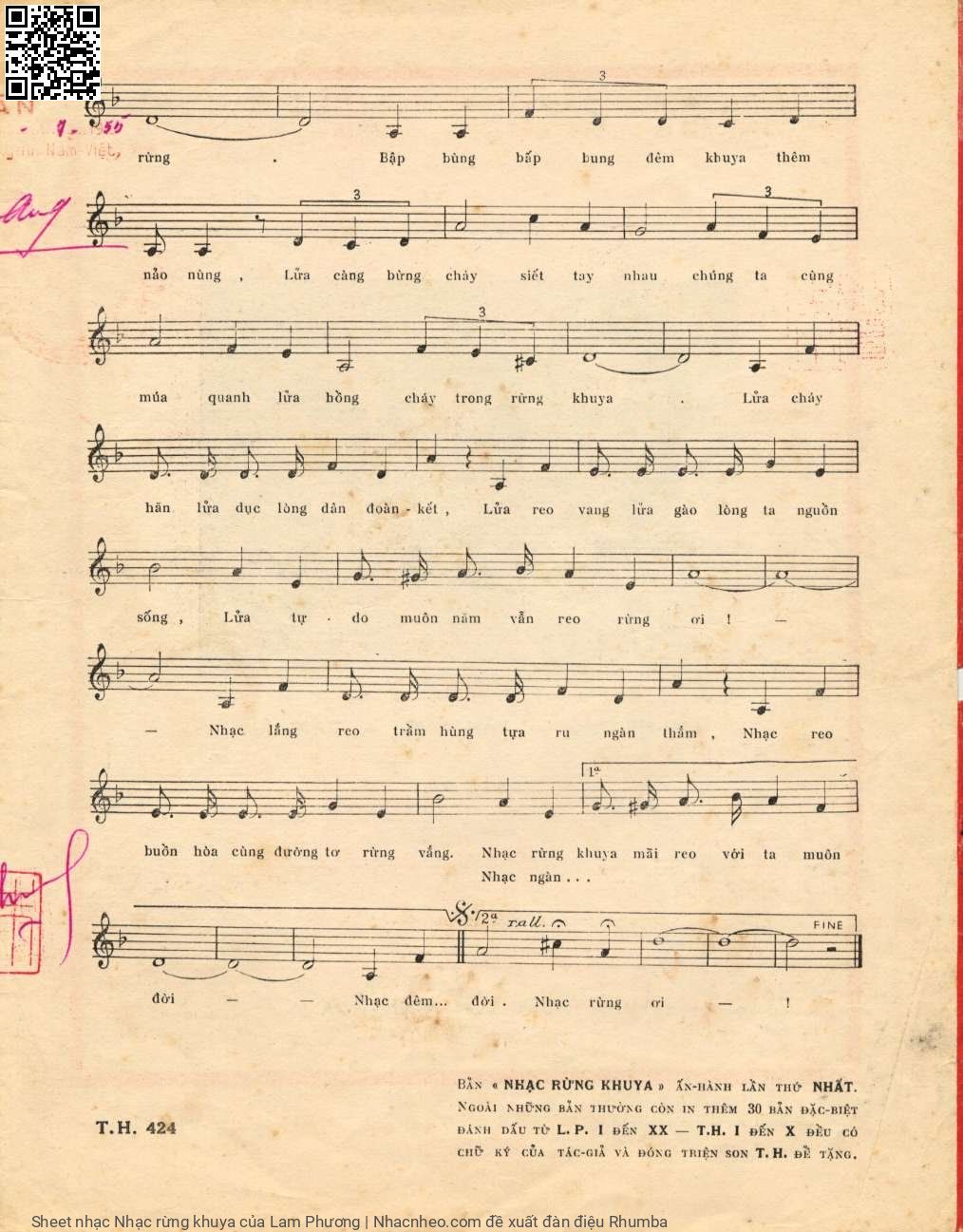 Page 3 of Sheet music PDF Nhạc rừng khuya - Lam Phương
