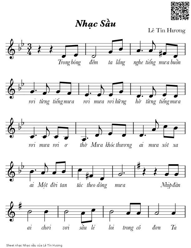Sheet PDF of Nhạc sầu - Lê Tín Hương