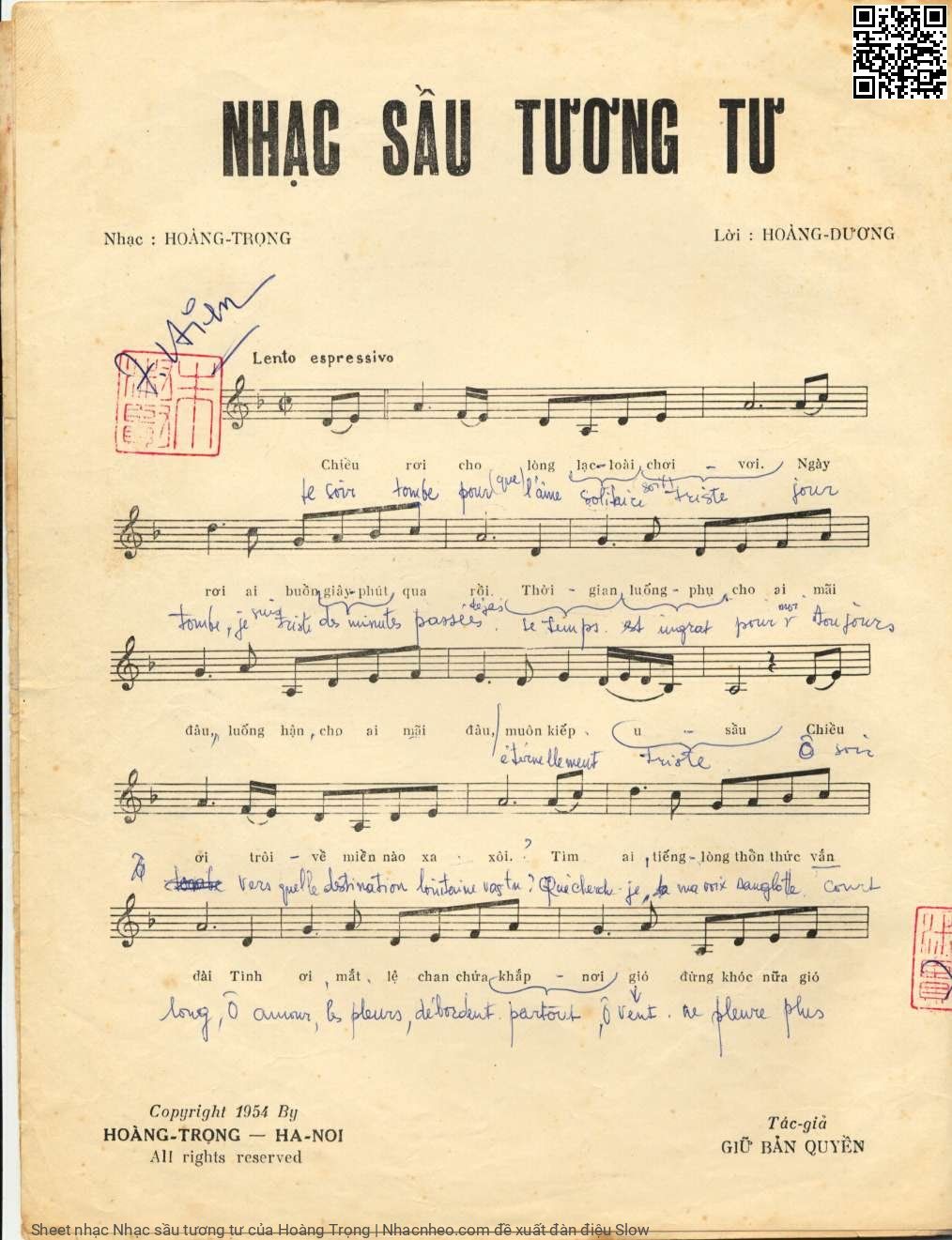 Page 2 of Sheet music PDF Nhạc sầu tương tư - Hoàng Trọng