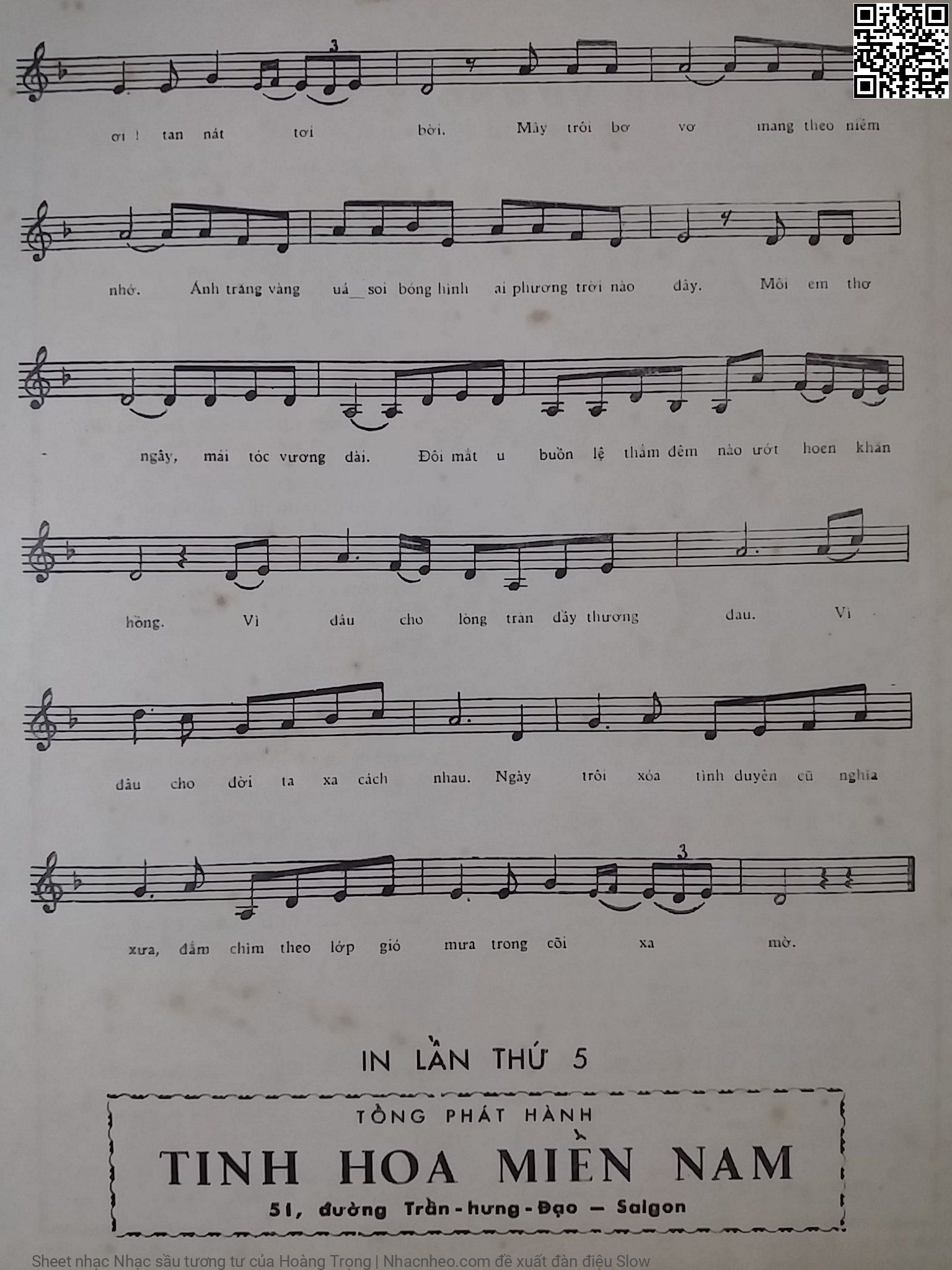 Page 6 of Sheet music PDF Nhạc sầu tương tư - Hoàng Trọng