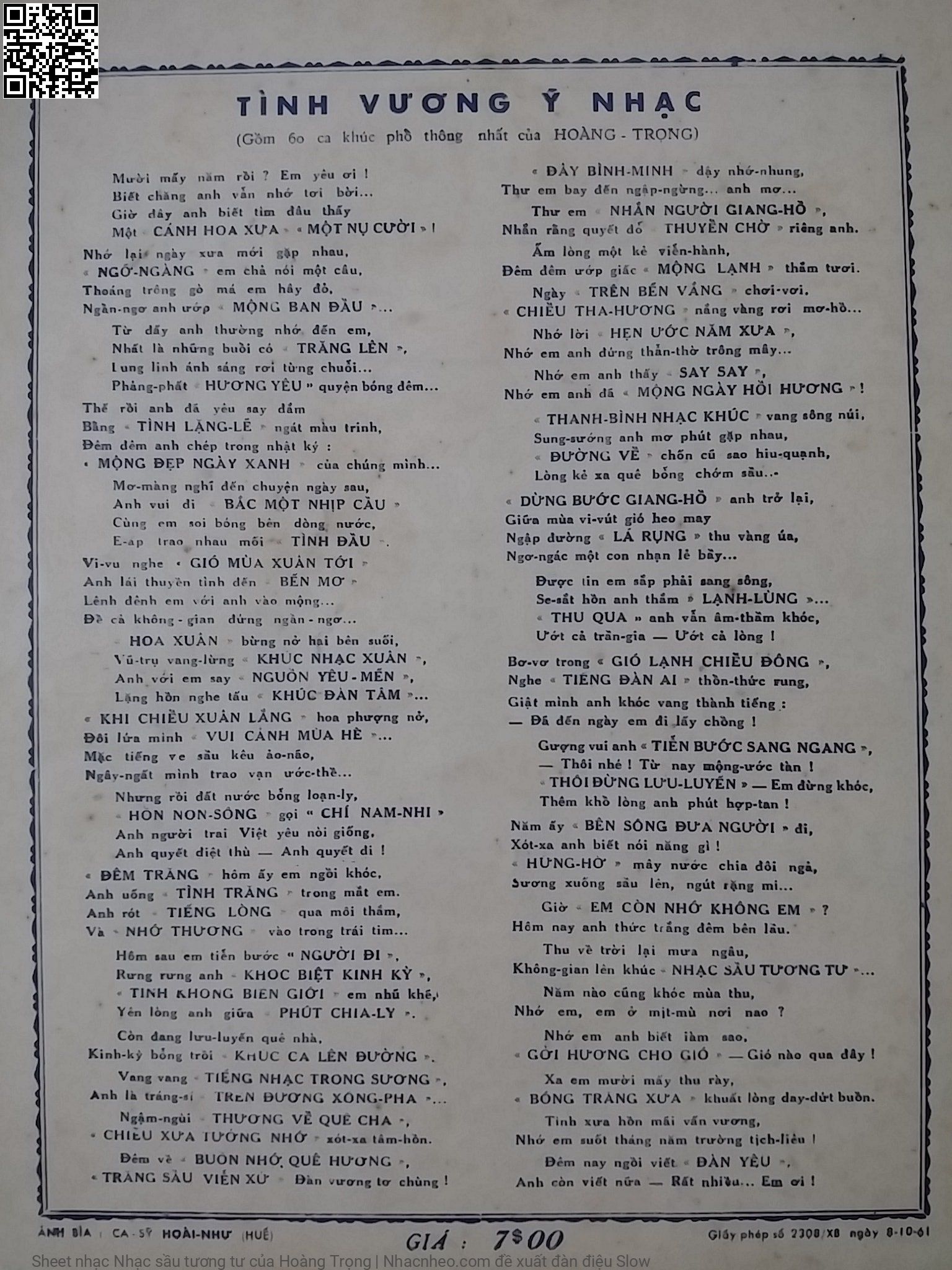 Page 7 of Sheet music PDF Nhạc sầu tương tư - Hoàng Trọng