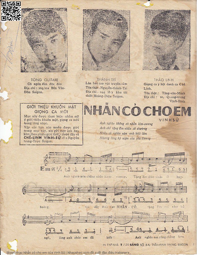 Page 2 of Sheet music PDF Nhẫn cỏ cho em - Vinh Sử