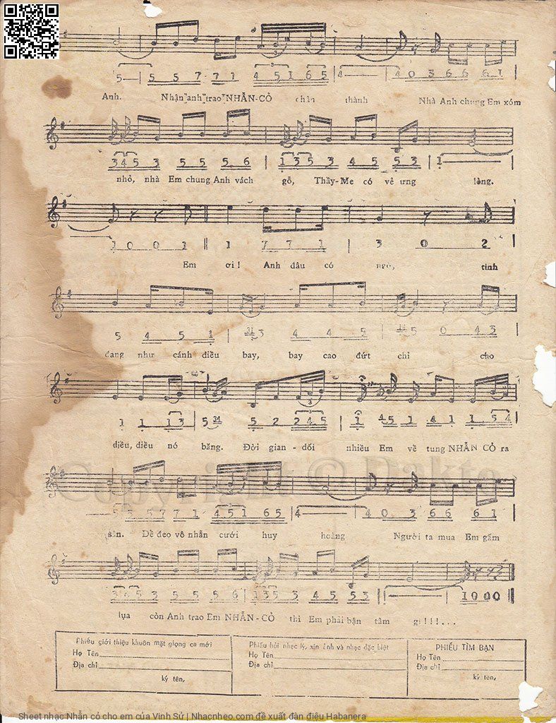 Page 3 of Sheet music PDF Nhẫn cỏ cho em - Vinh Sử
