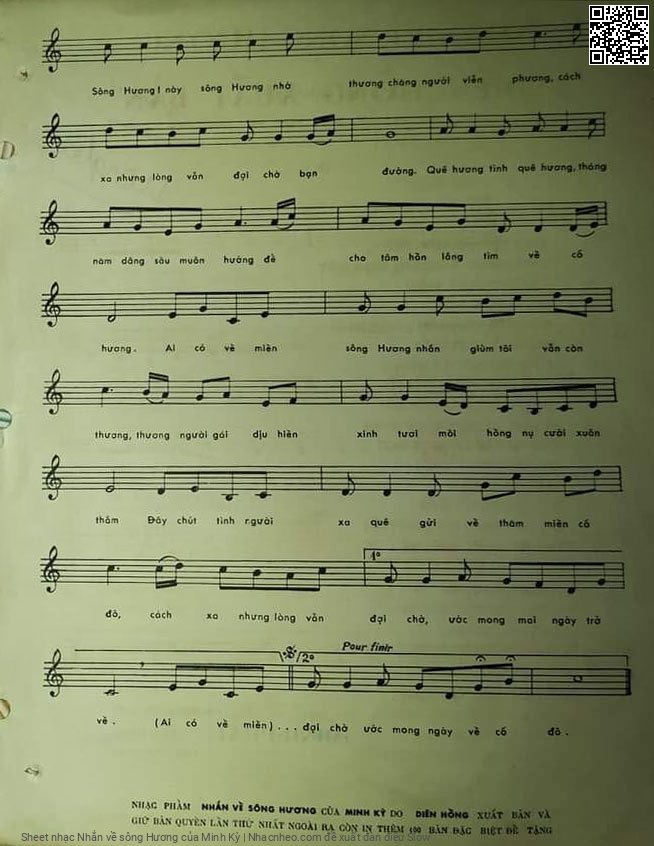 Page 3 of Sheet music PDF Nhắn về sông Hương - Minh Kỳ