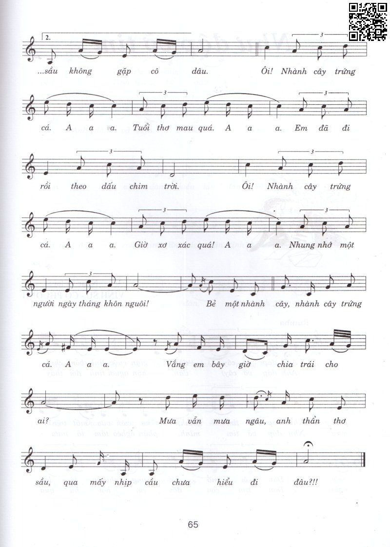 Page 2 of Sheet music PDF Nhành cây trứng cá - Vinh Sử